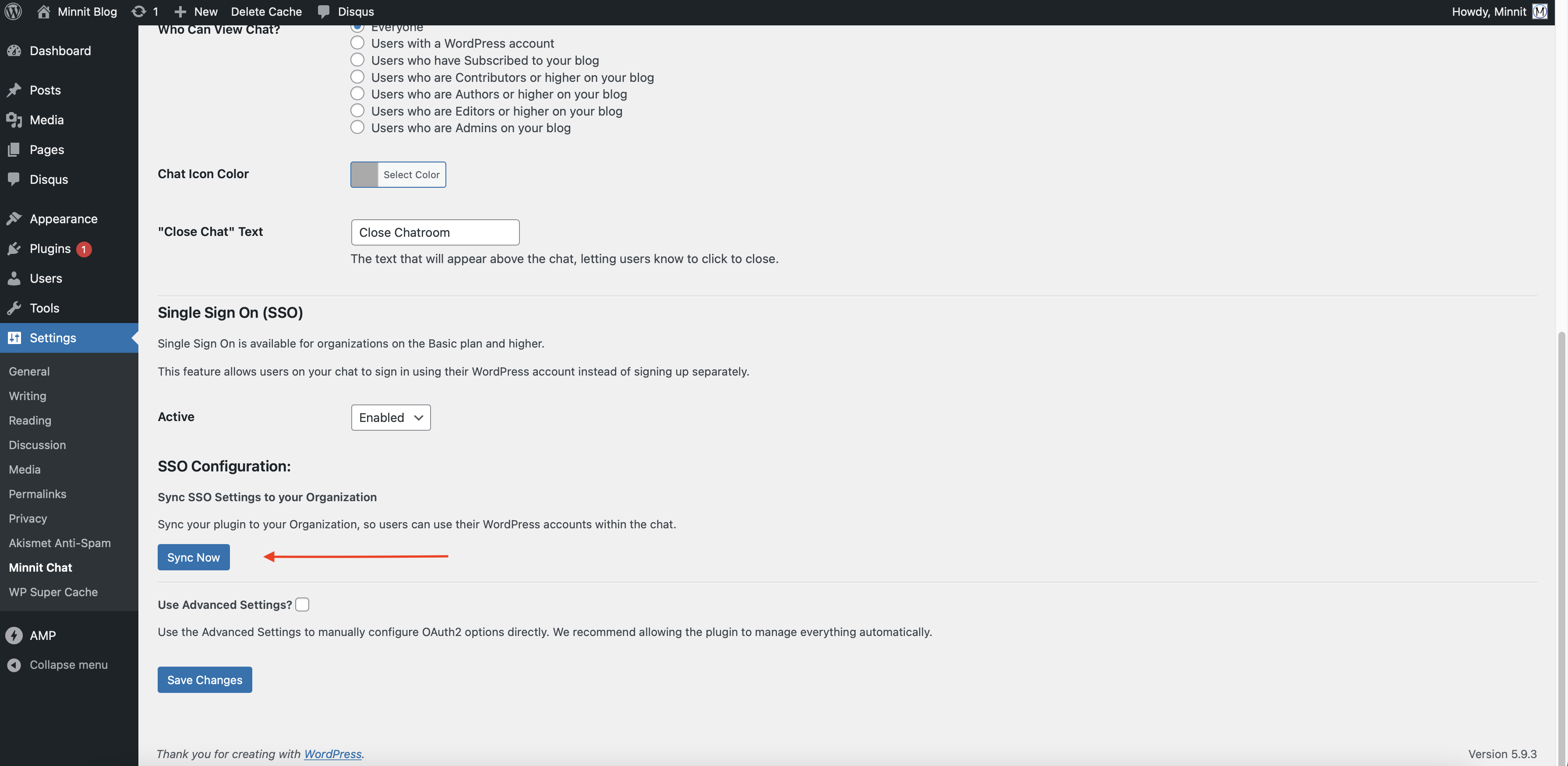 WordPress SSO Sync first step