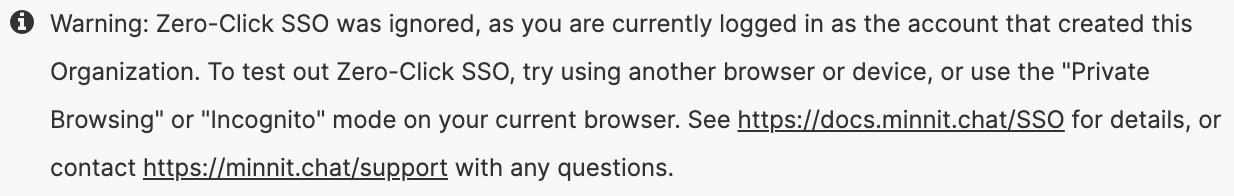 Zero Click ignored message example
